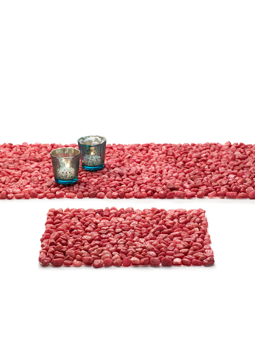 Pink Stone Runner &amp; Placemat Decor Jamaligarden
