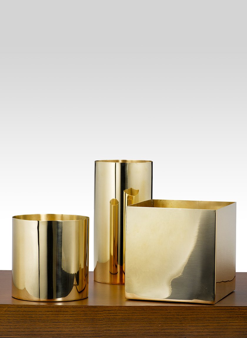 Gold Stainless Steel Cylinders Decor Jamaligarden