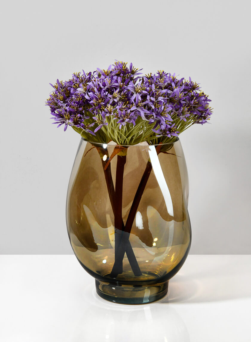 Majorca Hand Blown Amber Glass Hurricane Decor Jamaligarden