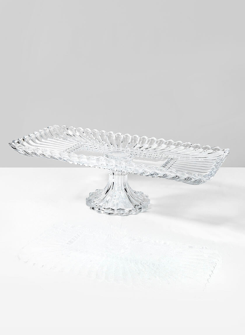 14.75in Long Verre Festonne Pastry Tray Decor Jamaligarden