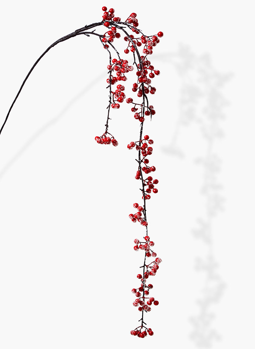 49in Long Weeping Red Berry Spray Decor Jamaligarden
