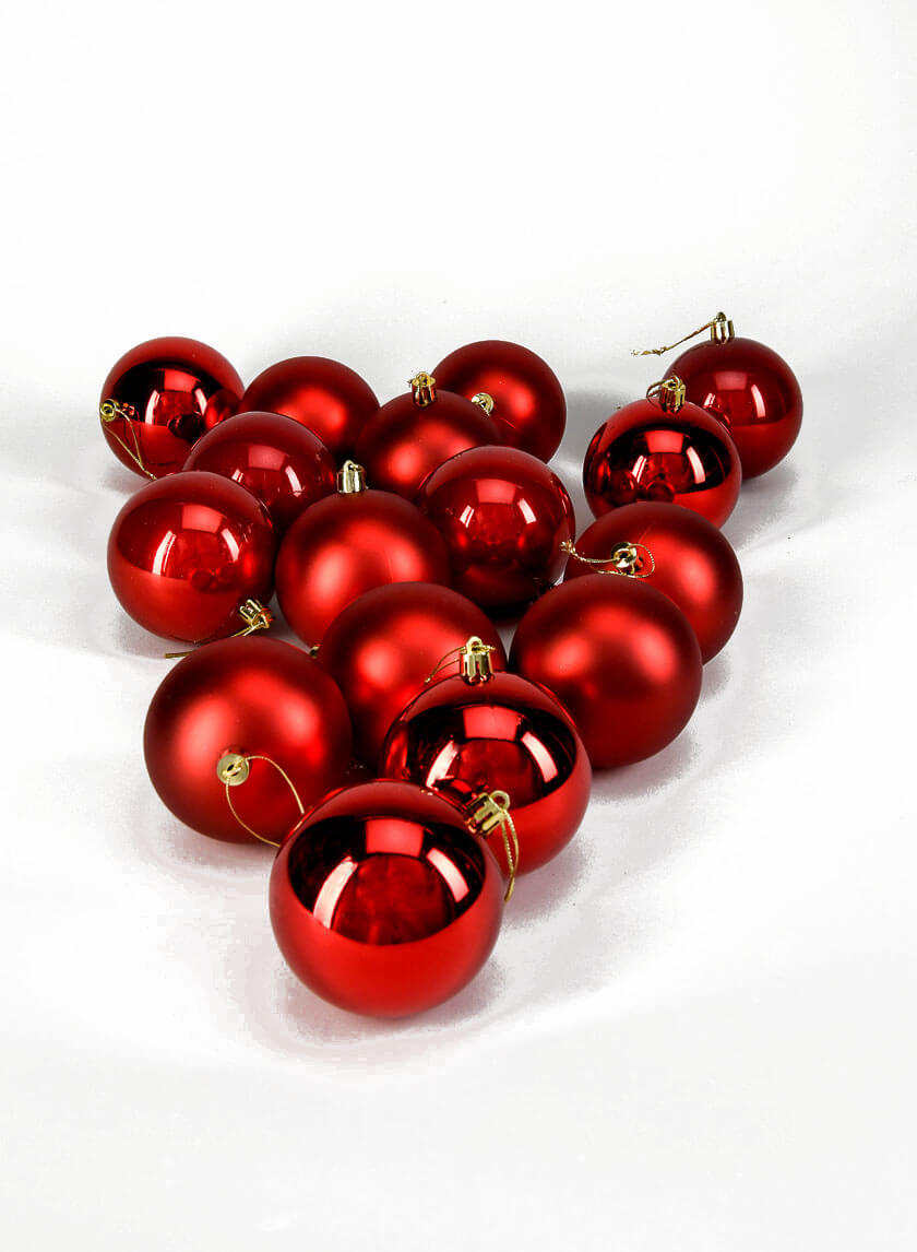 3in Round Pearl, Matte, Light, &amp; Shiny Red Ornament Ball Decor Jamaligarden