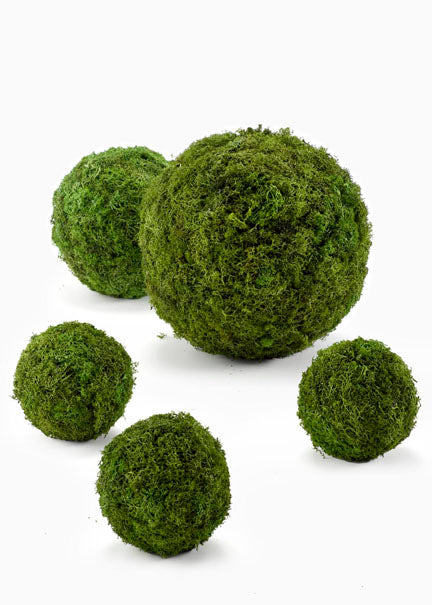 4in, 6in, &amp; 8in Reindeer Moss Ball Decor Jamaligarden