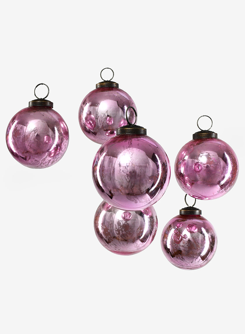 3in Round Antique Rose Glass Ball Ornament in Window Box Decor Jamaligarden