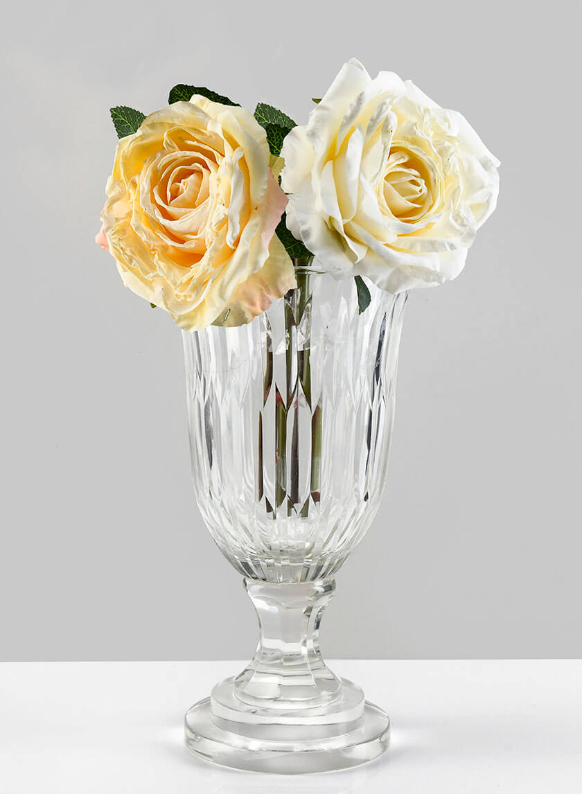 9.5in Tall Limoge Etched Glass Urn Decor Jamaligarden