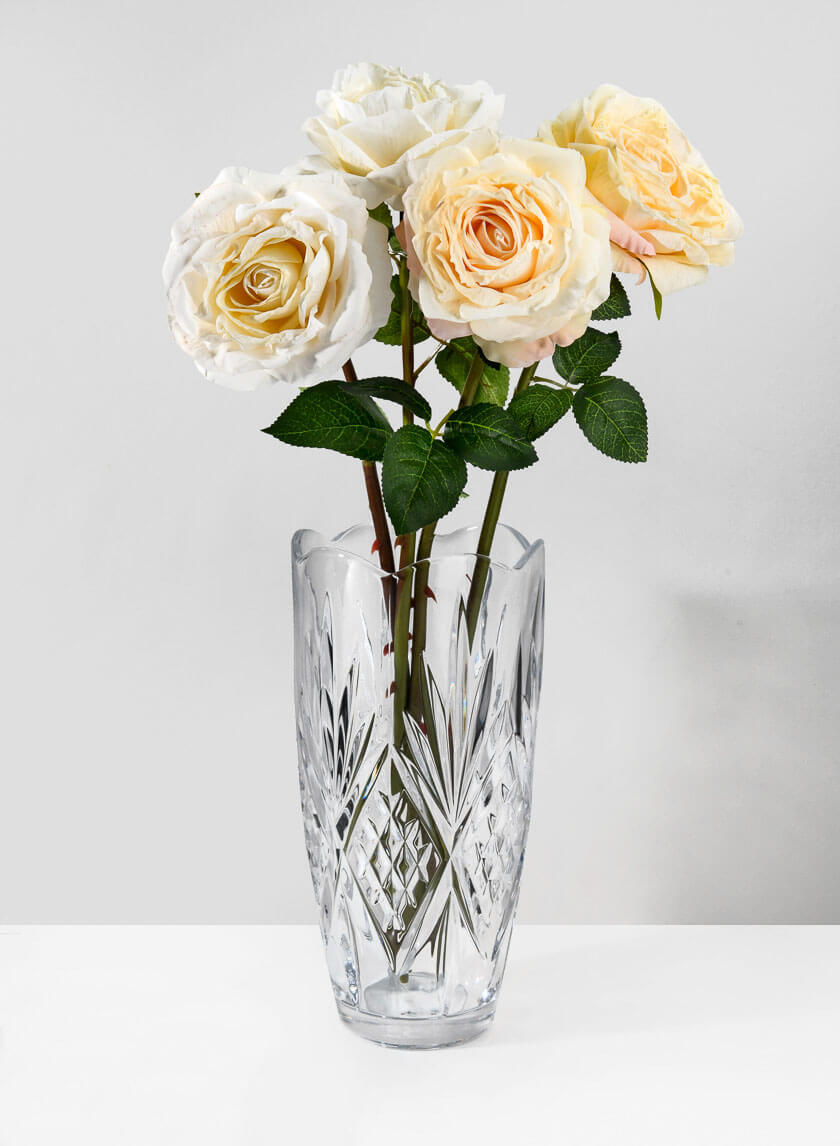11.75in Tall Festonne Petillant Classic Glass Vase Decor Jamaligarden