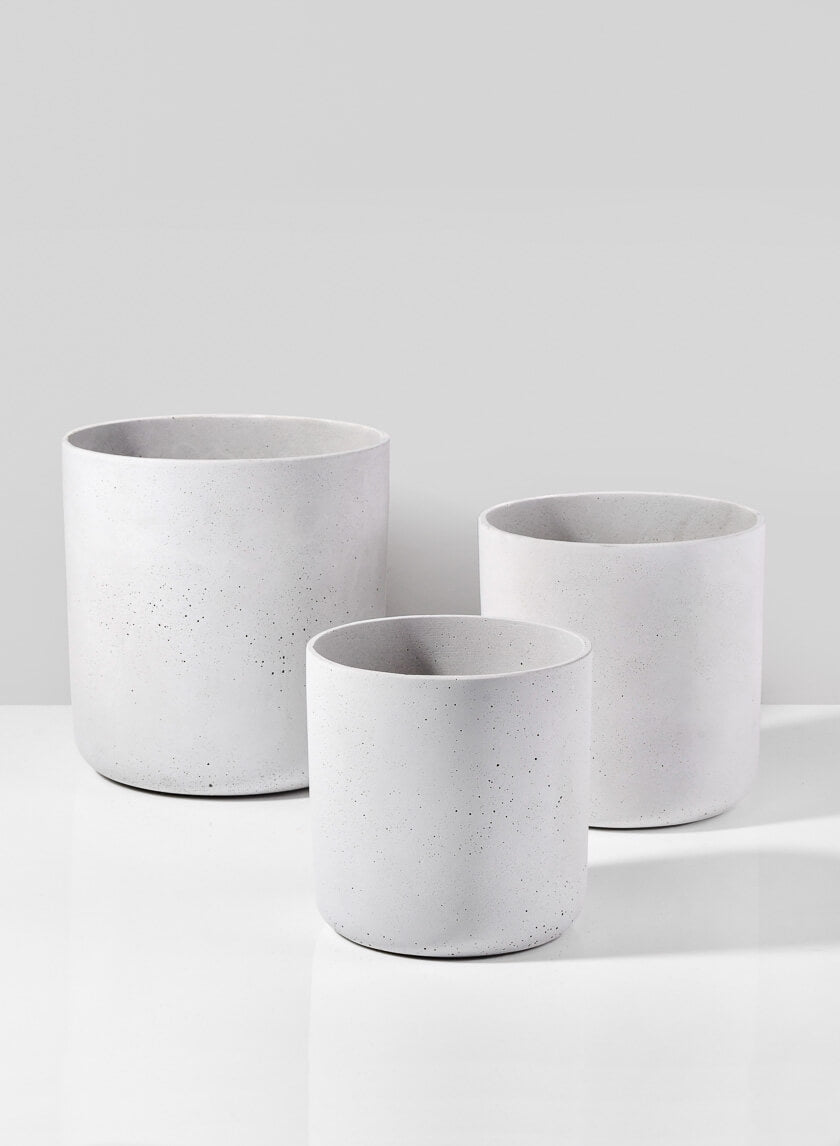 White Cycl Sandstone Pots Decor Jamaligarden