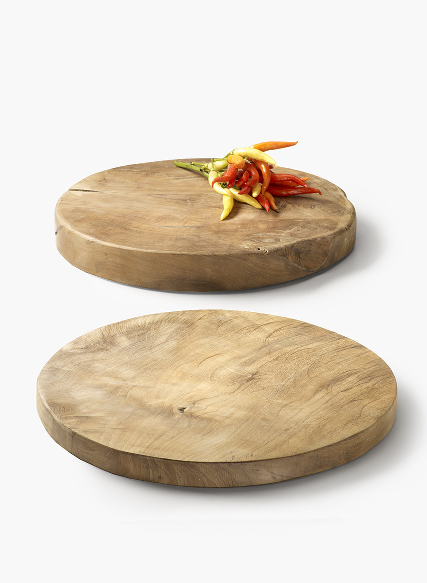 Round Teak Wood Boards Decor Jamaligarden