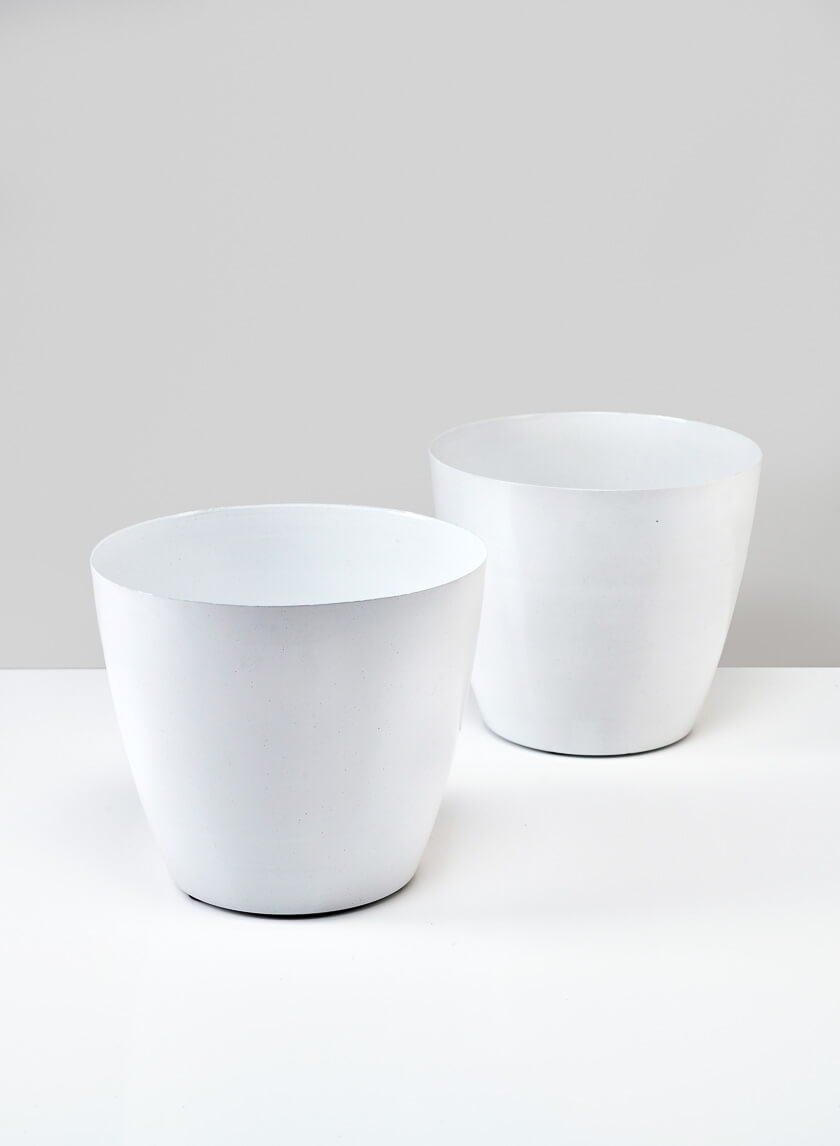 5.5in Tall White Elegance Cachepot, Set of 2 Decor Jamaligarden