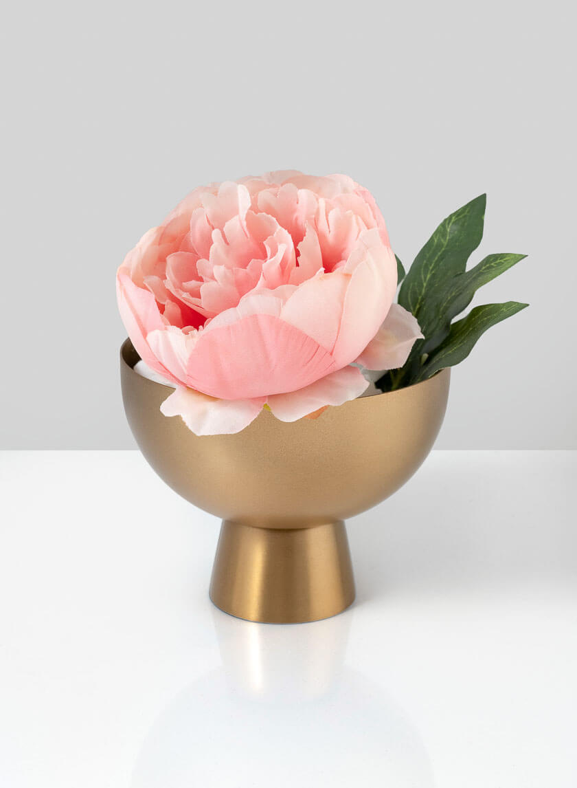 4.5in Wide Le Mans Matte Gold Pedestal Bowl Decor Jamaligarden