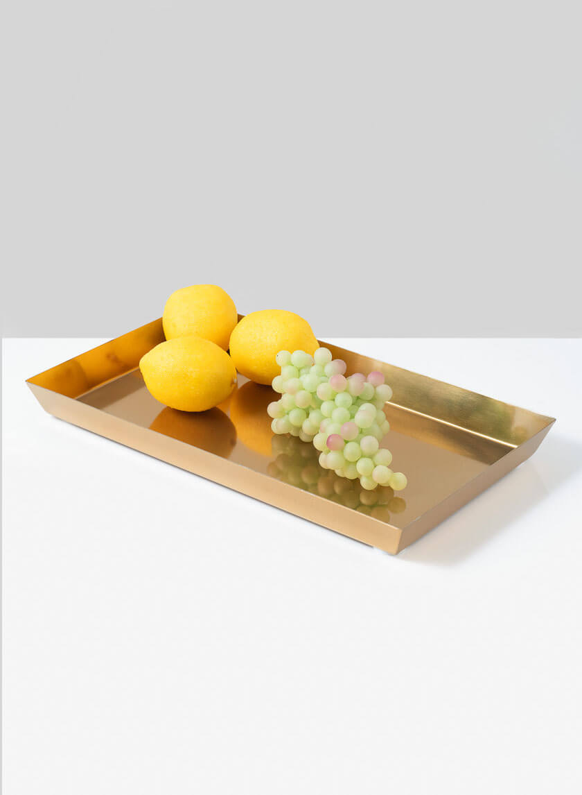 12in Long Rectangular Le Mans Gold Tray Decor Jamaligarden