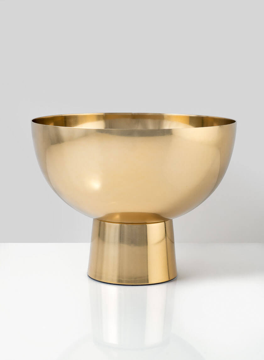 7in Wide Le Mans Gold Pedestal Bowl Decor Jamaligarden
