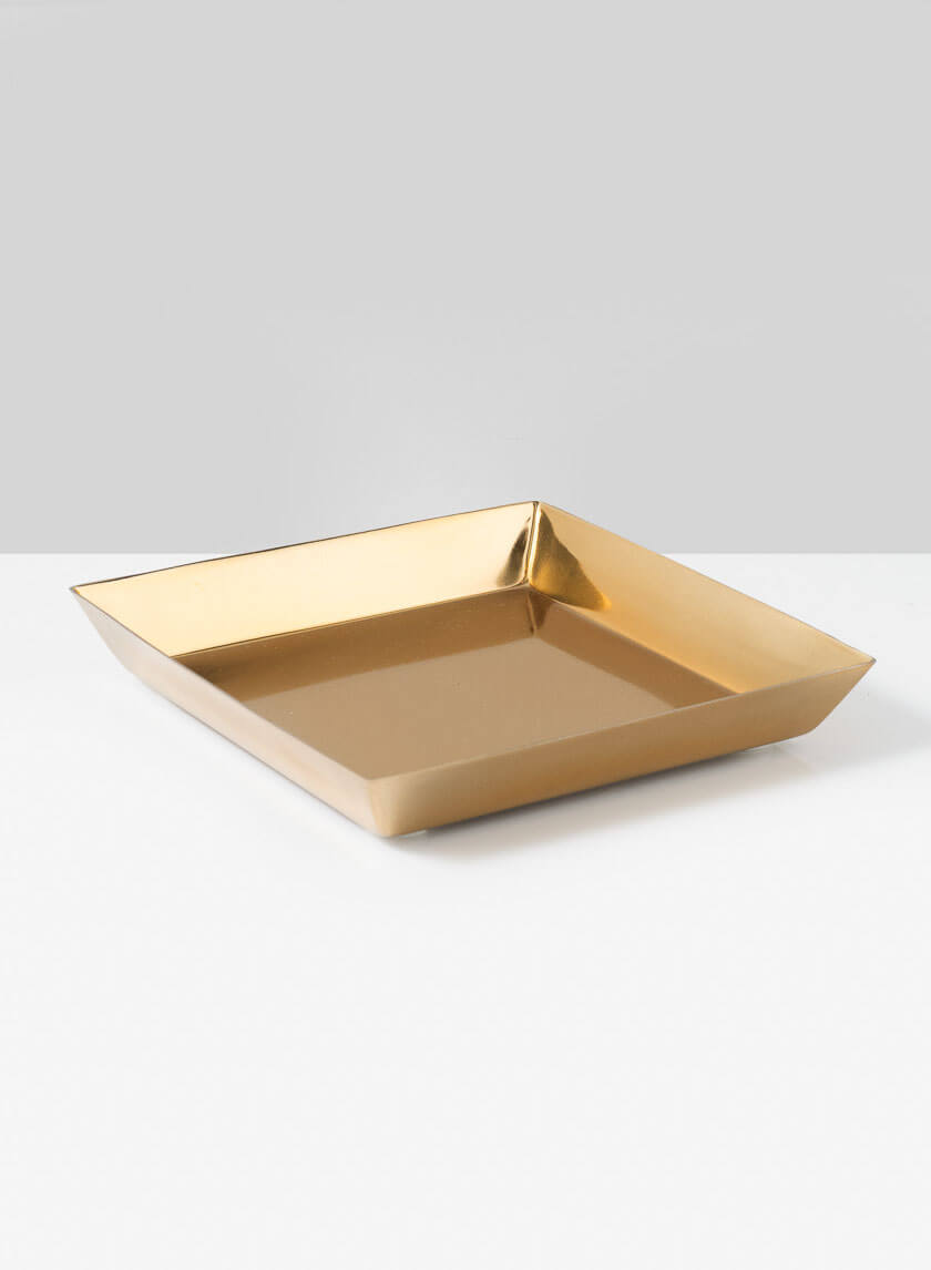6in Square Le Mans Gold Tray Decor Jamaligarden