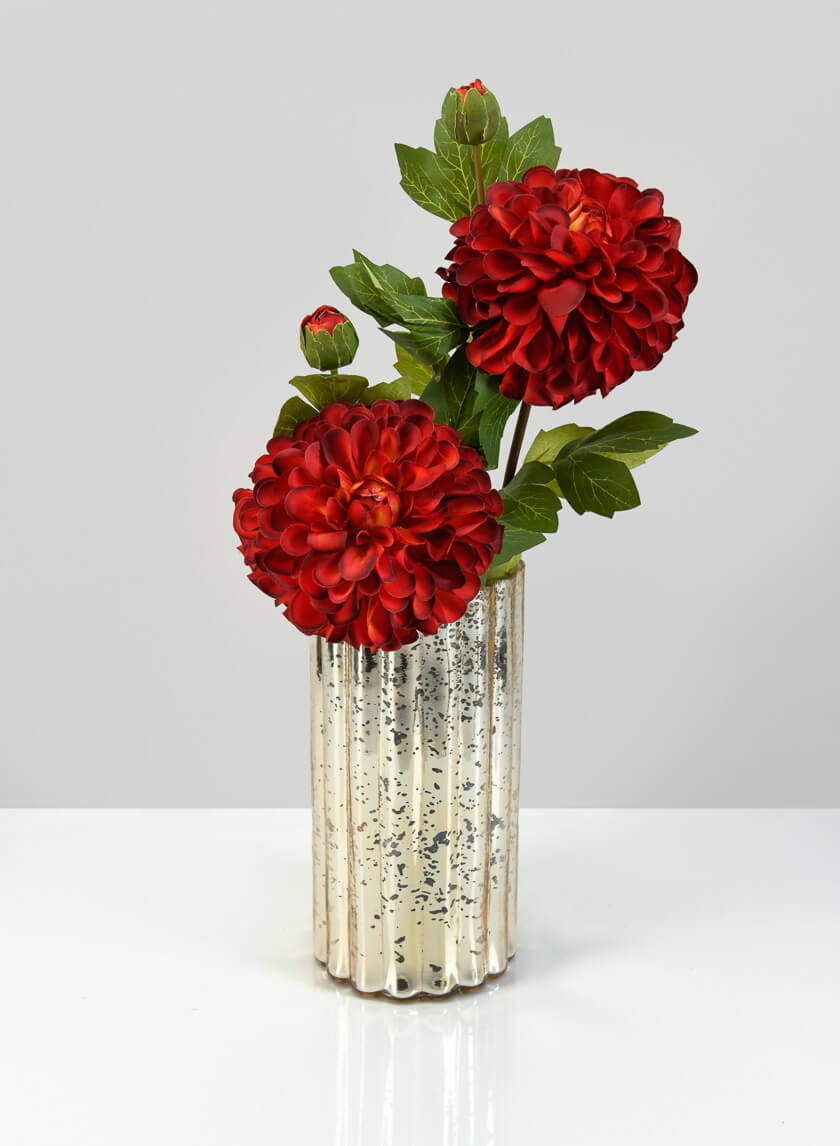 8in Tall Shirdi Old Gold Glass Vase, Medium Decor Jamaligarden