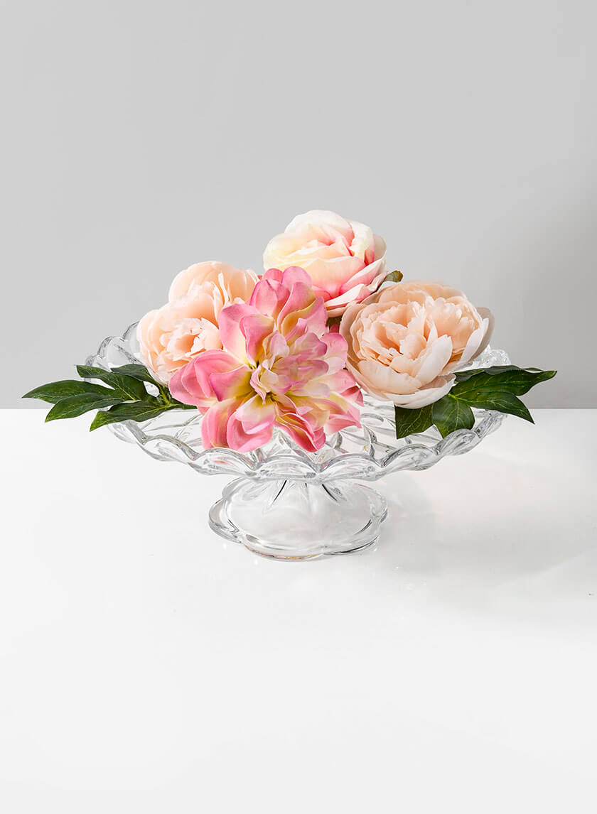 11.75in Wide Festonne Glass Cake Stand Decor Jamaligarden