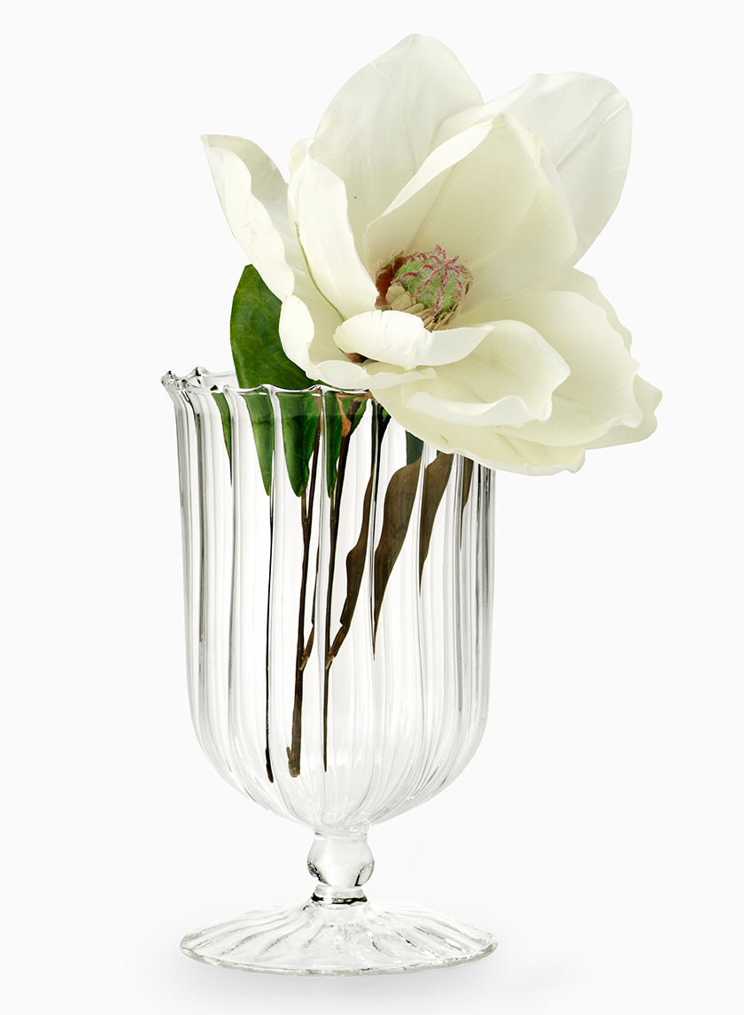 8in Tall Optical Glass Urn Vase Decor Jamaligarden