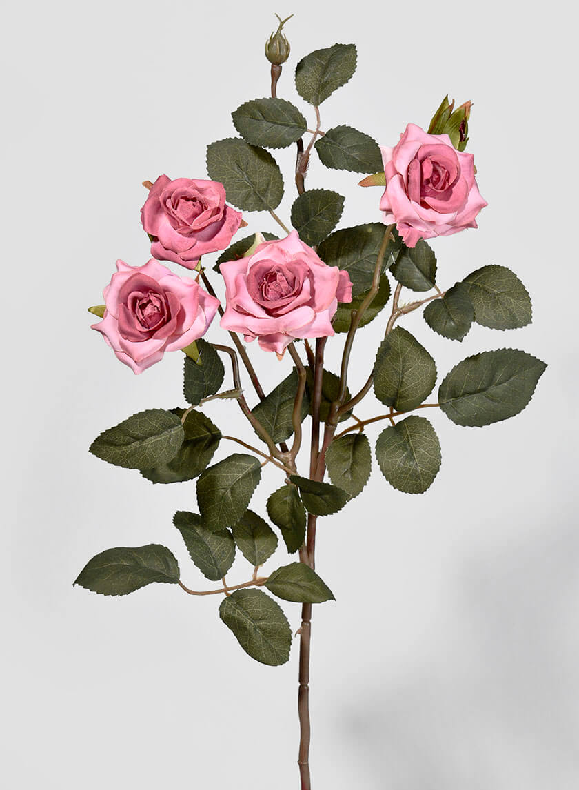 28in Long Pink France Rose Spray Decor Jamaligarden