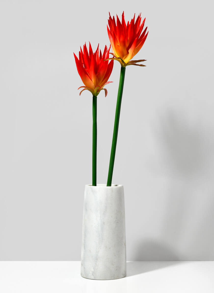 10in Tall White Marble Tuscan Column Vase Decor Jamaligarden