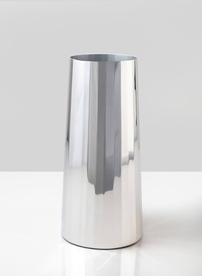 9in Tall Le Mans Silver Faceted Vase Decor Jamaligarden
