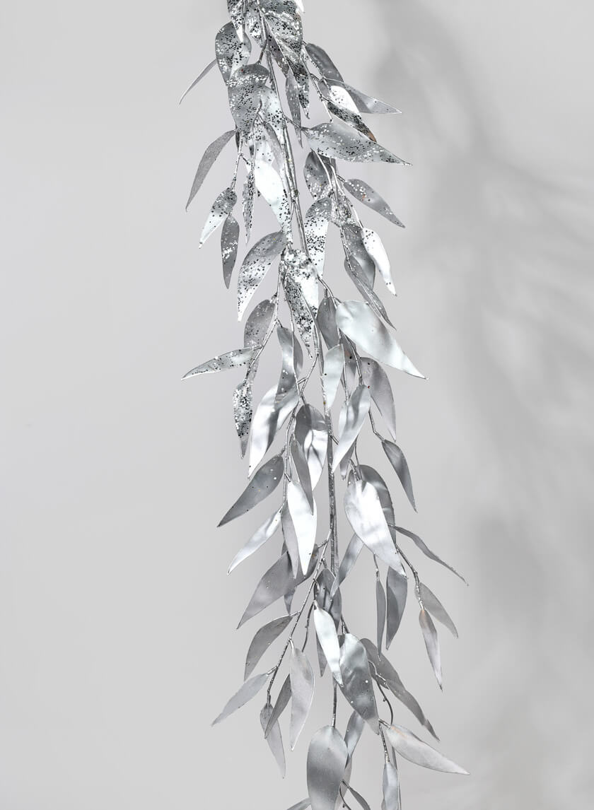 53in Long Champagne Lemon Leaf Eucalyptus Garland, Case of 6 Decor Jamaligarden