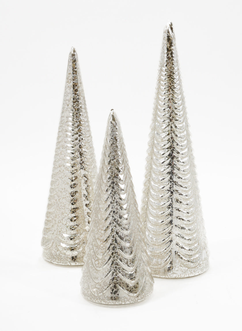 Silver Mercury Glass Table Christmas Trees Decor Jamaligarden