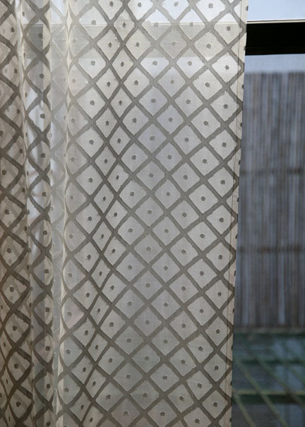 44 x 90in Silver Sheer Diamond Silk Organza Panel Decor Jamaligarden