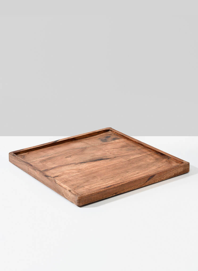 10.5in Square Lambok Wood tray Decor Jamaligarden