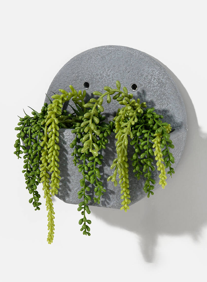 12in Wide Light Gray Picote Wall Planter Decor Jamaligarden