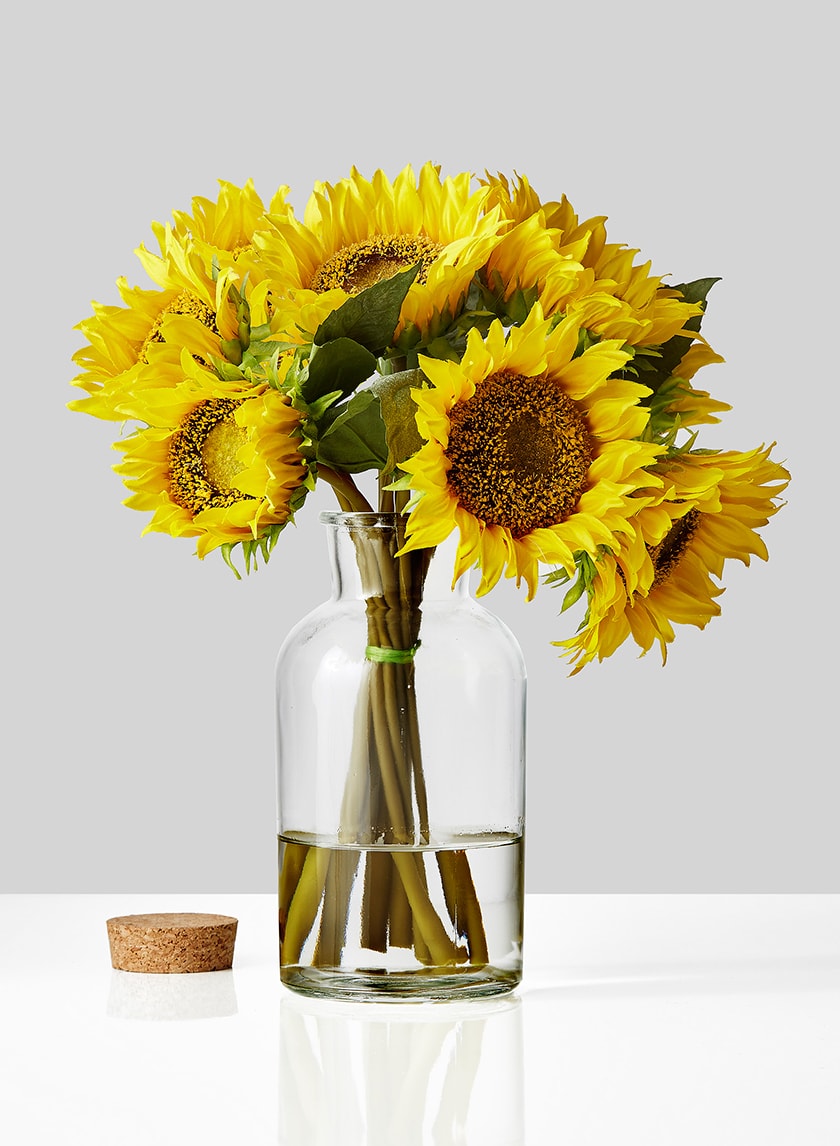 8in Tall Glass Bottle With Cork Decor Jamaligarden