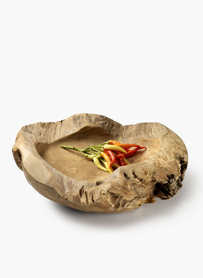 20in Wide Suribaya Teak Wood Bowl Decor Jamaligarden