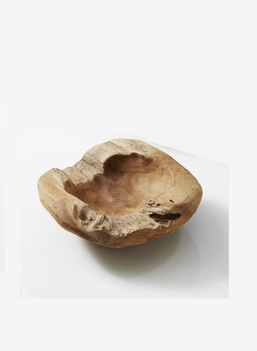 12in Wide Suribaya Teak Wood Bowl Decor Jamaligarden