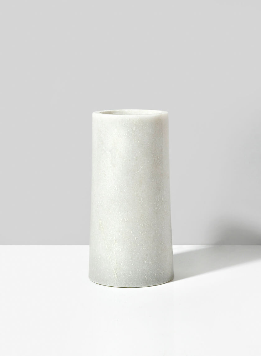 7.25in Tall White Marble Tuscan Column Vase Decor Jamaligarden