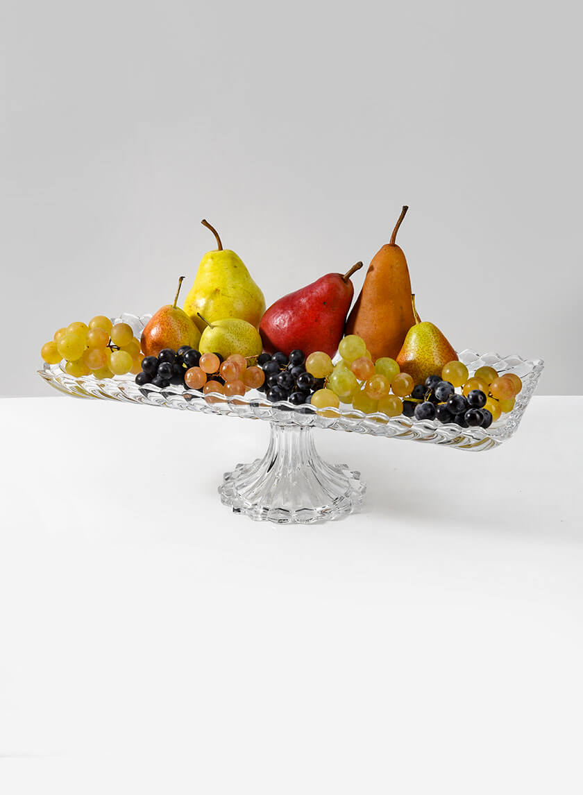 14.75in Long Verre Festonne Pastry Tray Decor Jamaligarden