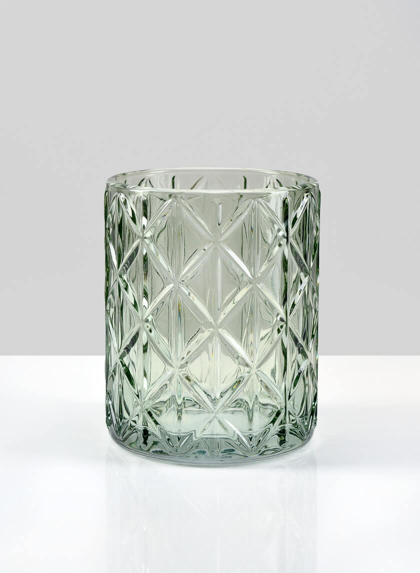 5in Tall Mexican Green Glass Votive Holder Decor Jamaligarden