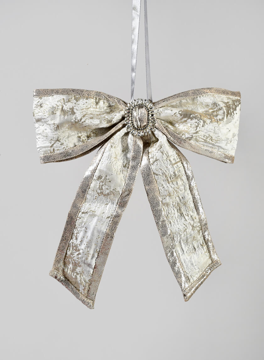 12in Long Champagne Bow Decor Jamaligarden