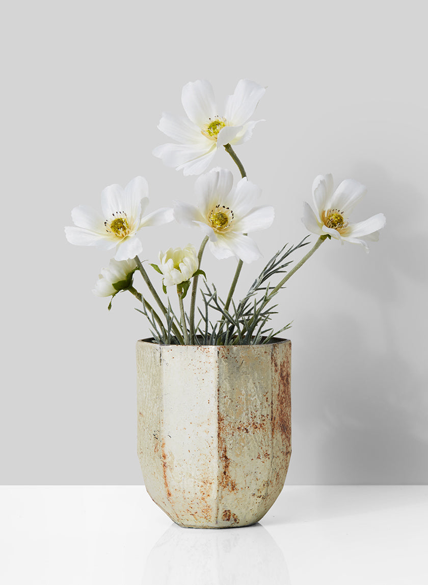 Faceted Pearl &amp; Rust Glass Vase Decor Jamaligarden
