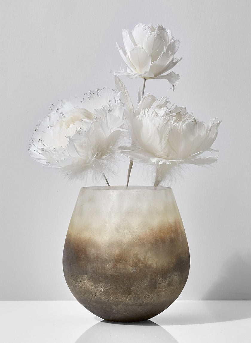 6 1/2 x 7in Ombre Gold Frost Balloon Glass Vase Decor Jamaligarden