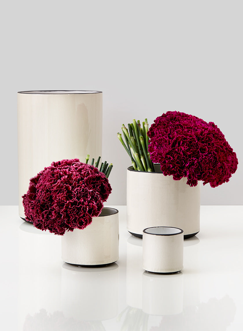 White Linen Ceramic Vases Decor Jamaligarden