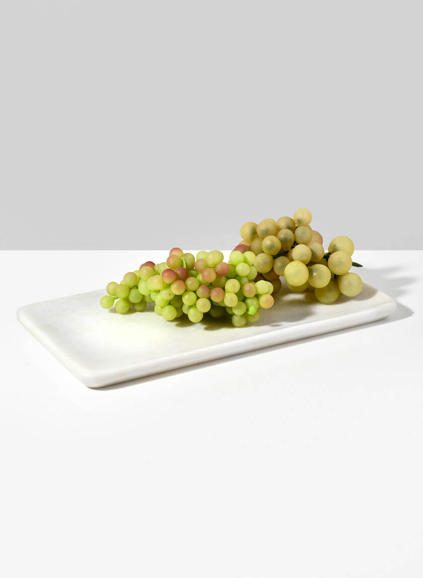 11in Long Stenomakros White Marble Tray Decor Jamaligarden