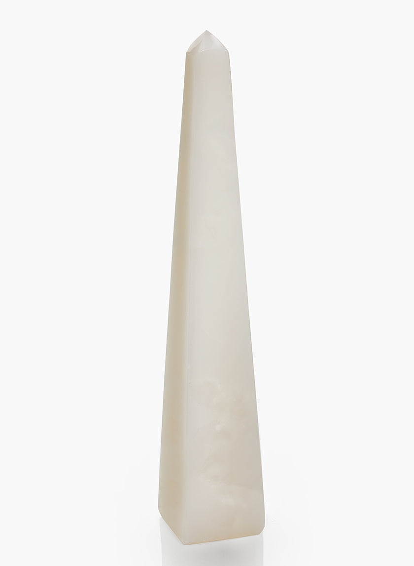 White Moroccan Onyx Obelisk Decor Jamaligarden
