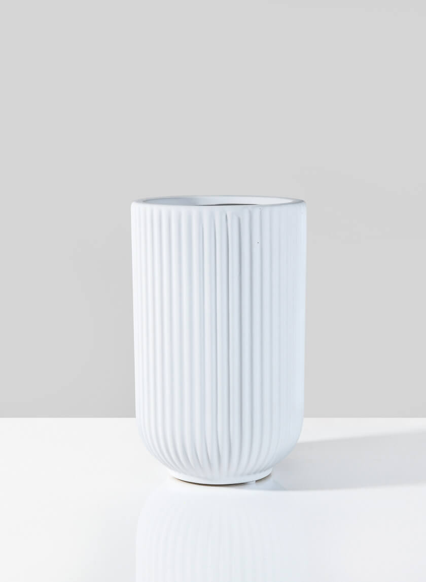 7.5in Tall White Oslo Vase, Small Decor Jamaligarden