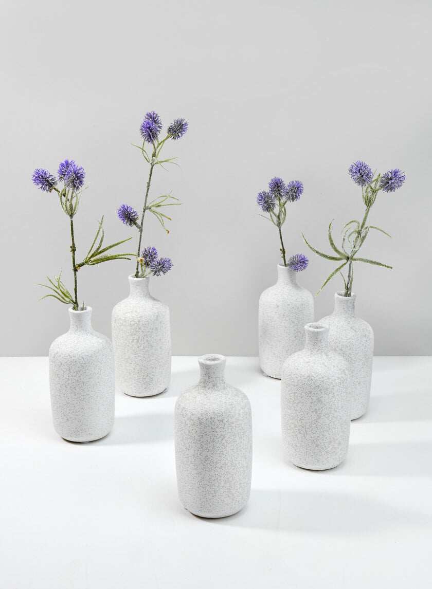 5.5in Tall Acapulco White Sandstone Bud Vase Decor Jamaligarden