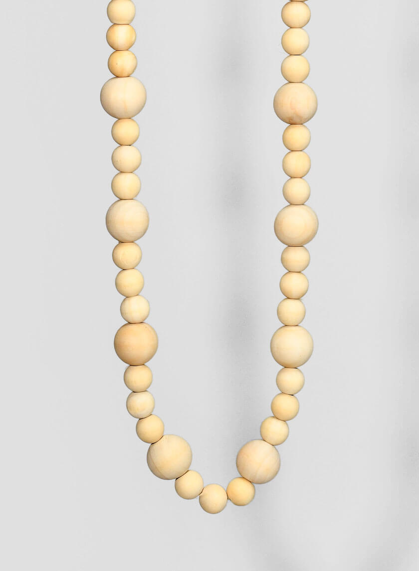 6ft Long Wood Bead Garland Decor Jamaligarden