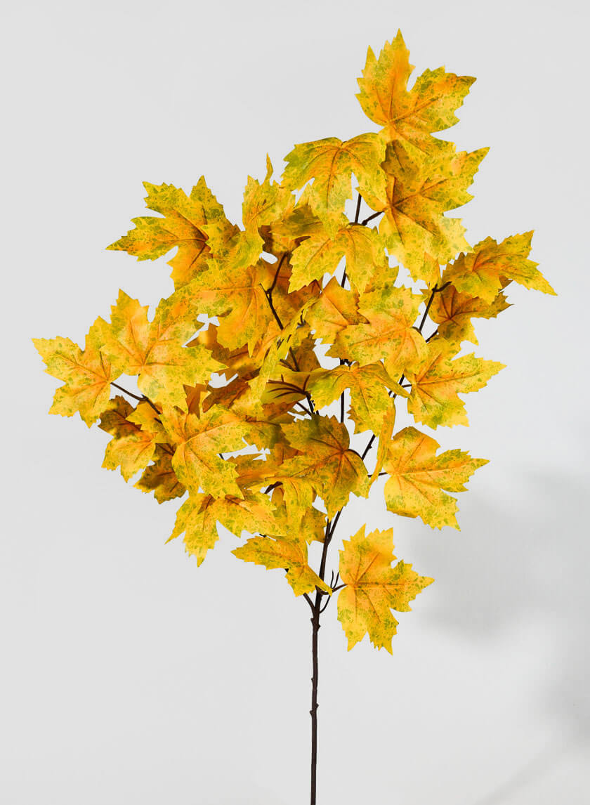 35in Long Yellow Canadian Maple Leaf Spray Decor Jamaligarden